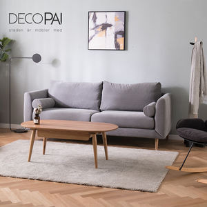 Nórdicos Eruopen tapicería tela suave Sala muebles de madera moderna pierna 2 asiento 3 asiento chaise longue sofá - Product Image 2
