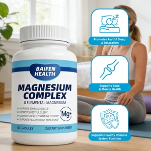 OEM/ODM Complexe de magnésium 8 capsules de magnésium élémentaire pour soutenir les os, les muscles, le sommeil, le système immunitaire et les fonctions corporelles - Product Image 2
