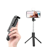 MINI mais puissant: Bluetooth Selfie Stick 70cm extensible LED Fill Light Trépied pour téléphones
