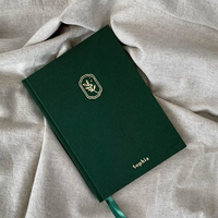 Journal de prière quotidien personnalisé A5 en lin avec couverture rigide, journal de gratitude musulman de luxe, carnet de planification guidée quotidienne