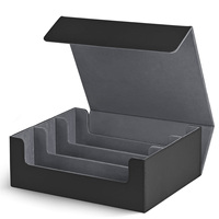 Boîte de rangement pour cartes JUZI TCG, capacité de 1800+ cartes, en cuir PU, coins carrés, fermeture magnétique, boîte portable pour jeux de cartes de table