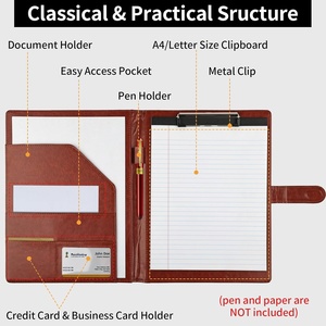 Portadocumenti Professionale in Ecopelle con Blocco Note Formato A4/Letter, Organizzatore per Curriculum e Scrittura - Product Image 3