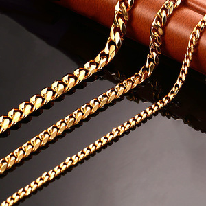 Bracelet chaîne <span class=keywords><strong>gourmette</strong></span> tendance hip-hop en acier inoxydable doré et argenté, inaltérable, pour hommes et femmes, 3 mm et 5 mm, bijoux de mode transfrontaliers - Product Image 4