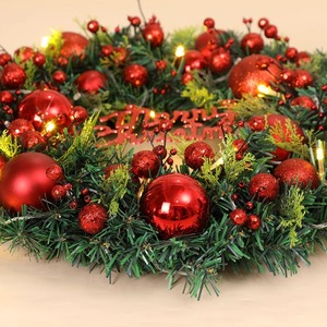 Guirlande <span class=keywords><strong>de</strong></span> <span class=keywords><strong>Noël</strong></span> artificielle <span class=keywords><strong>de</strong></span> luxe LINGKAI 2027 30CM/40CM à piles avec pommes <span class=keywords><strong>de</strong></span> pin et boules <span class=keywords><strong>de</strong></span> <span class=keywords><strong>Noël</strong></span> pour la décoration <span class=keywords><strong>de</strong></span> portes, centres commerciaux et fenêtres - Product Image 6