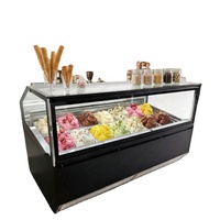 Vitrine Réfrigérée Commerciale à Température Unique pour 8 à 24 Bacs, avec Refroidissement par Air, pour Crèmes Glacées et Gelato, Idéale pour Cafés, Garantie 12 Mois