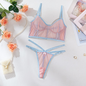 New Hot Selling Women <b>Perspective</b> Solid Color Sexy Lingerie 2 Piece Sets Nuisette Sexy Lingerie Lingerie Femme Womens Clothing - Product Image 5