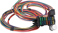 Kit de faisceau de câbles électriques universel professionnel Hooha de haute qualité à 14 circuits pour automobile, gaine en PVC, plaqué étain