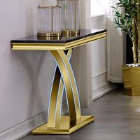 Table de couloir dorée de luxe Table d'entrée en acier inoxydable en métal X-Leg canapé Console Tables canapé salon couloir Foyer