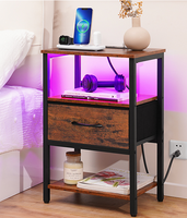 Tables d'appoint modernes personnalisées avec LED Table basse en métal à chargement rapide avec tiroir Table de chevet Table de chevet