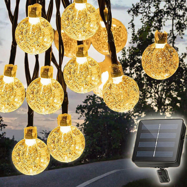 RGB Outdoor Solar LED String Lights Festive Christmas Decorations