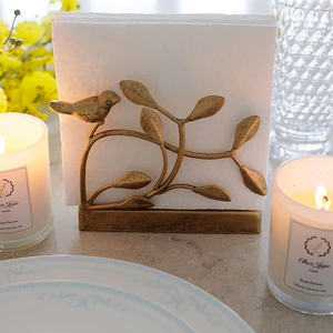 Support de rangement élégant pour serviettes en <span class=keywords><strong>papier</strong></span> jetables, avec motif d'oiseau doré, support de serviettes en métal doré pour cocktails - Product Image 3