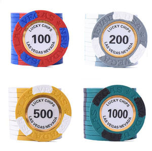 ชิปโป๊กเกอร์พลาสติก เซรามิก ดินเผา คุณภาพสูง น้ำหนัก 12 กรัม 14 กรัม แบบกำหนดเองได้ ชุดชิปโป๊กเกอร์ราคาประหยัด - Product Image 6