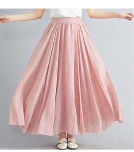 Promotion Exceptionnelle <span class=keywords><strong>Jupe</strong></span> Longue en Coton Nouvelle Mode pour Femme, Couleur Unie, Taille Élastique, Grand Balancement, <span class=keywords><strong>Jupe</strong></span> Douce pour Femme - Product Image 3