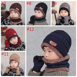 N822 Ensemble personnalisé de 3 pièces : <span class=keywords><strong>bonnet</strong></span> épais, écharpe et gants en acrylique, chauds pour l'hiver, pour hommes et femmes - Product Image 6