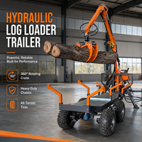 Grue professionnelle pour le chargement de bois, remorque ATV avec grue pour le transport de grumes, fabriquée en Chine