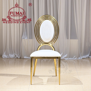 เก้าอี้งานแต่งงานโครงเหล็กสแตนเลสสีทองทันสมัยสำหรับงานหรูหรา - Product Image 1