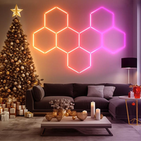 Lampu LED atap heksagonal Modern RGB hemat energi untuk penggunaan dekoratif rumah