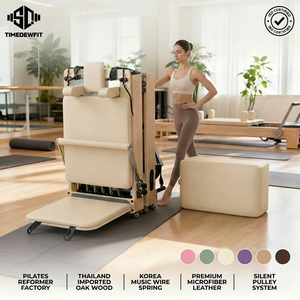 Vente en gros de Reformers de Pilates pliables pour studio de yoga, lit de Pilates professionnel en cuir couleur personnalisée, livraison porte-à-porte DDP - Product Image 2