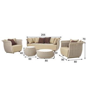 Muebles para el hogar de lujo de diseño moderno al aire libre salón Villa sofá jardín cuerda sofá de alta calidad - Product Image 2