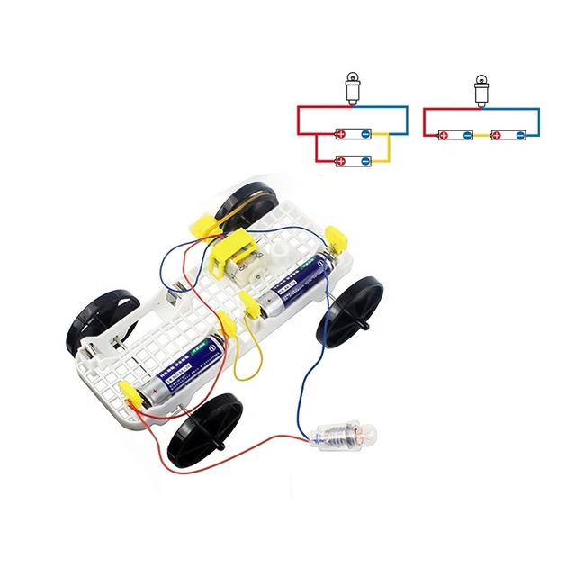 Electric Circuit Science Kit STEM DIY Engineering Circuit Car Toy Kids' Learning Series-parallel Connection Circuit Building Kit