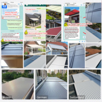 Store banne rétractable électrique en aluminium pour véranda extérieure, pour fenêtre de toit et fenêtre, avec système de volet roulant