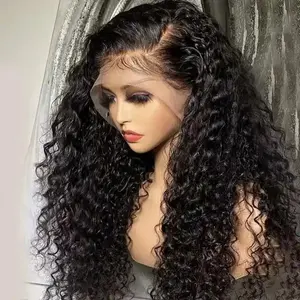 Wholesale Curly Brazilian Closure Wig Unprocessed Natural Curly Virgin Hair Lace Front Human Hair Deep Wave Wigs Vendor