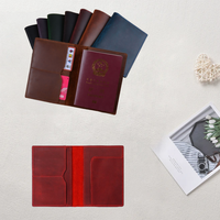 FSW667 logo personnalisé véritable cuir de vachette porte-passeport couverture portefeuille accessoires de voyage Vintage à la main passeport couverture