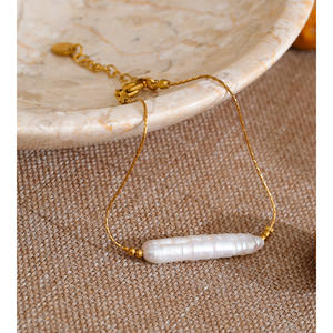 JINYOU 1555 Juego de Joyería de Acero Inoxidable Estilo Océano con Perlas Naturales, Collar con Colgante y Pulsera - Product Image 5