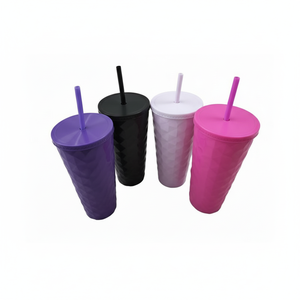 Bicchieri di Plastica Colorati 10x177CM con Cannuccia per Vendita all'Ingrosso e al Dettaglio per Bevande - Product Image 2