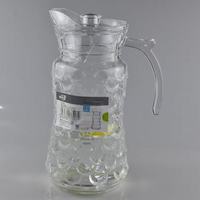 Vente en gros OEM, pichet à eau transparent en verre de 1700 ml, verre à eau transparent avec poignée