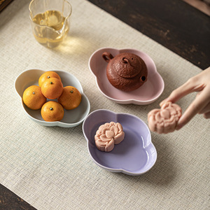 <b>Ceramic</b> Fruit <b>Plate</b> Oval Porcelain Wedding Tea Tray Chinese Pastry Dish Zen Teapot Holder - Product Image 3