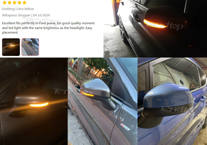 2 cái năng động chỉ số <span class=keywords><strong>flasher</strong></span> lần lượt tín hiệu ánh sáng <span class=keywords><strong>LED</strong></span> Side Wing gương chiếu hậu <span class=keywords><strong>blinker</strong></span> cho Ford Fiesta ST dòng MK8 2018 2019 - Product Image 3