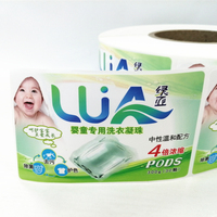 Conception de logo personnalisé en usine OEM Étiquettes pour liquide vaisselle PE Étiquettes pour bouteilles en plastique vinyle de soins personnels pour impression de liquide vaisselle
