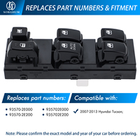 Interruptor Maestro de Elevalunas Eléctrico Delantero Izquierdo Sorghum 93570-2E000, Interruptor de Elevador de Ventanas de 14 Pines para Hyundai Tucson 2005-2010