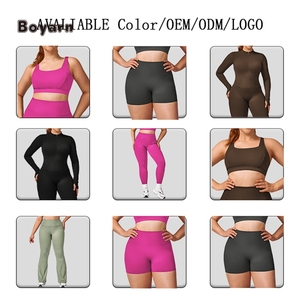Boyarn Custom Logo XXXL Oversize <b>Women</b> Sportts Set Plus Size Yoga Clothes High Elasticity Running Gym Fitness Set - Product Image 3