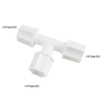Conector en T de Plástico JACO de 1/4 y Mangueras, Conector de Tubo de Plástico para Sistema de Filtro de Agua Doméstico RO