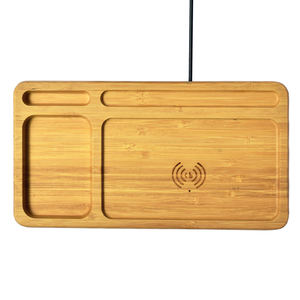 Almohadilla de cargador inalámbrica multifuncional Estación de acoplamiento para teléfono Artesanía de madera Almohadilla de cargador para oficina en casa - Product Image 1