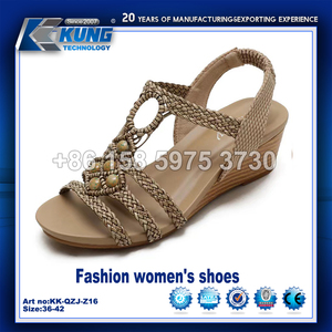 Sandales à talons compensés pour femmes, nouvelle collection été 2022, style bohème, confortable, souple et décontracté - Product Image 6