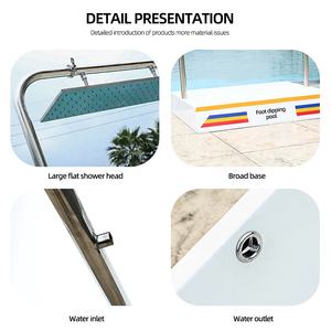Acier inoxydable 304 JinDe JD-0028 piscine <span class=keywords><strong>Spa</strong></span> baignoire <span class=keywords><strong>Vichy</strong></span> douche avec <span class=keywords><strong>massage</strong></span> et rideau d'eau comprend fontaine de piscine - Product Image 4