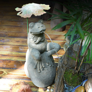 Fontaine de grenouille décorative créative pour aménagement paysager de cour de <span class=keywords><strong>moulin</strong></span> <span class=keywords><strong>à</strong></span> <span class=keywords><strong>eau</strong></span>, dispositif de circulation d'<span class=keywords><strong>eau</strong></span> pour balcon, ornement animal artificiel - Product Image 3