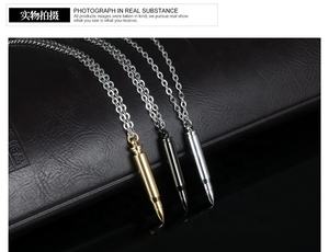 Collar de Acero Inoxidable 316L para Hombre, Estilo Hip Hop, Resistente al Agua, Sin Decoloración, Sin Deslustre, con Colgante de Bala, de Acero de Titanio - Product Image 5