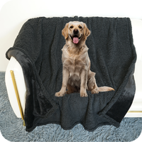 Couverture imperméable pour animaux de compagnie, couverture pour chien anti-pipi liquide, housse de protection réversible pour meubles en polaire Sherpa, noir
