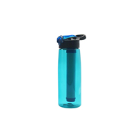 Bouteille filtrante à eau de haute qualité pour l'extérieur, portable, logo personnalisé, purification Tritan, randonnée, escalade, camping, 650 ml, étanche