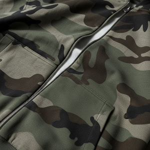 Sweat-shirt à capuche pour homme avec impression DTG personnalisée, épaules tombantes, coton 420 GSM, impression intégrale, coupe ample, camouflage, camouflage délavé, fermeture éclair - Product Image 2