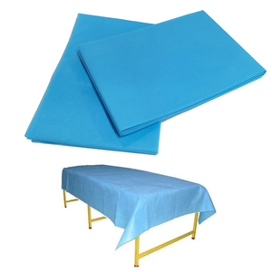 2ชั้น PP / PE เคลือบสีขาวหรือสีฟ้ากันน้ำไม่ทอผ้าปูที่นอนเป็นมิตรกับผิวใช้แล้วทิ้งใช้ครั้งเดียว - Product Image 3