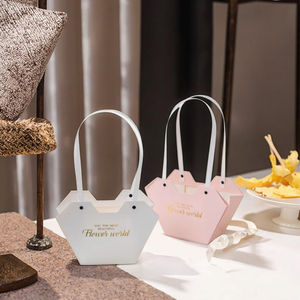 Kotak Hadiah Lipat Premium dari Karton dengan Motif Bunga, Warna Putih, Dilengkapi Lapisan UV, Bentuk Khusus untuk Toko Bunga - Product Image 3