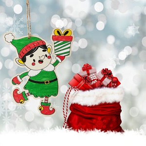 Kit de Adornos Navideños de Madera para Niños, Manualidades Colgantes, Juguete Educativo para el Hogar, Regalos Festivos, Estilo Festivo a Todo Color - Product Image 3