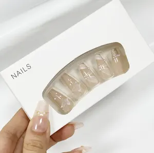 Press on nails wholesale 24pcs in 1 Handmade luxury fake nails cruelty free Full cover easy DIY your nails at home