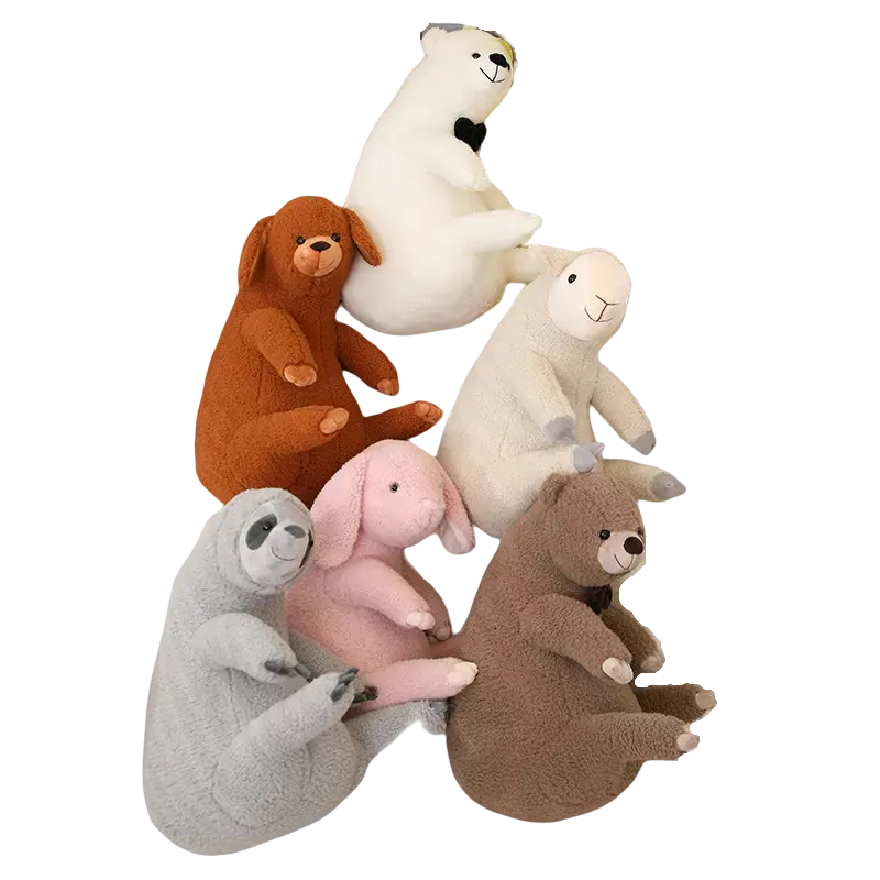 Custom Cute Sitting Polar Bear Sloth Sheep Rabbit Plush Toys Weighted Stuffed Animal Hug Plush Pillow Toys