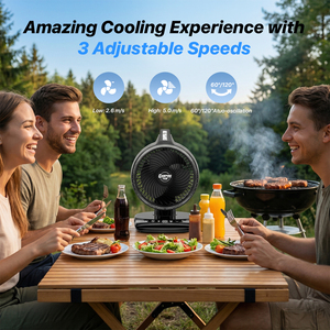 Ventilateur de camping portable 20000mAh, ventilateur alimenté par batterie rechargeable avec lanterne LED, ventilateurs USB-C à piles, ultra silencieux - Product Image 4